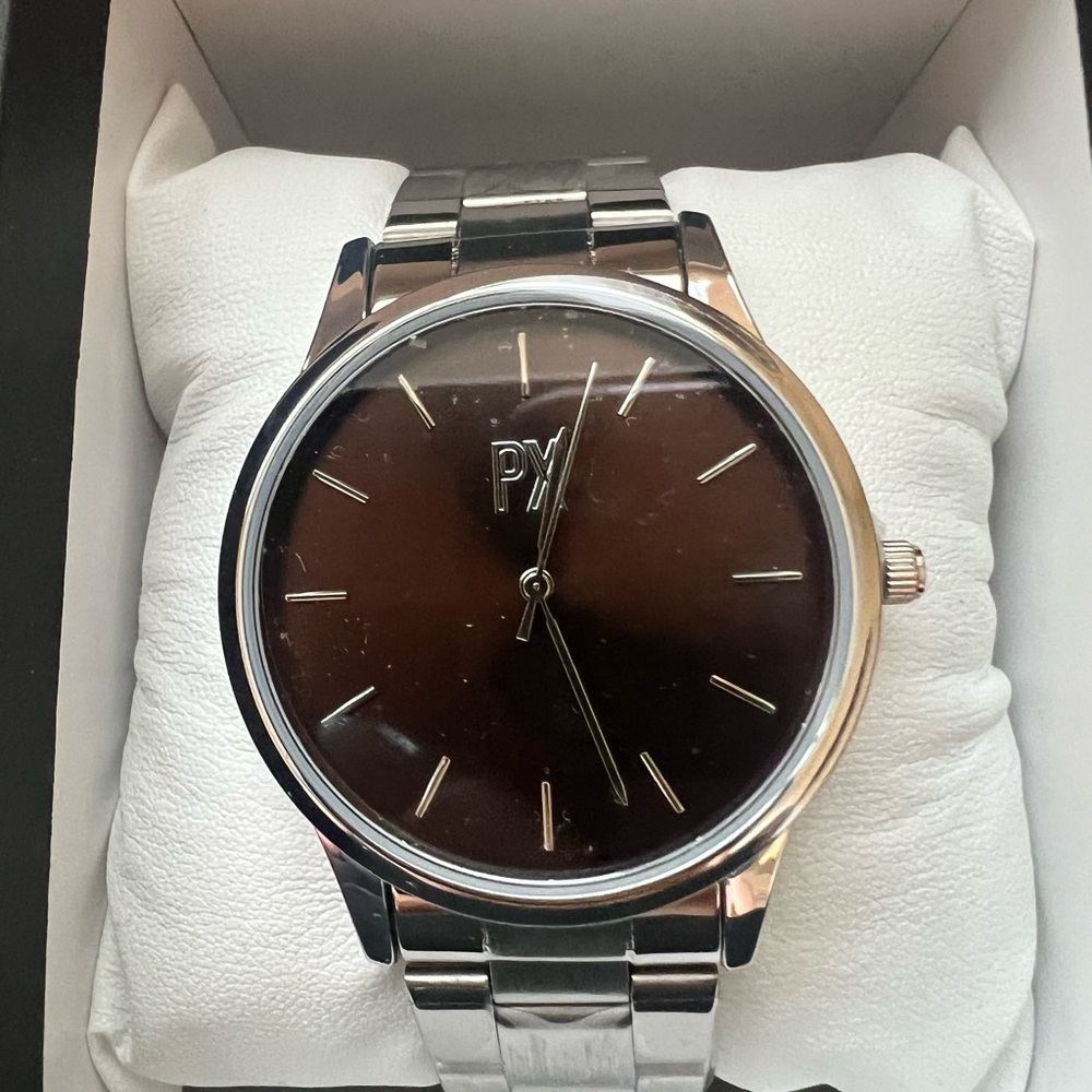 Silver and Brown PX Watch